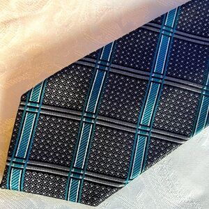 Pronto Uomo silk Tie. Grey/Blue